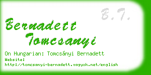 bernadett tomcsanyi business card